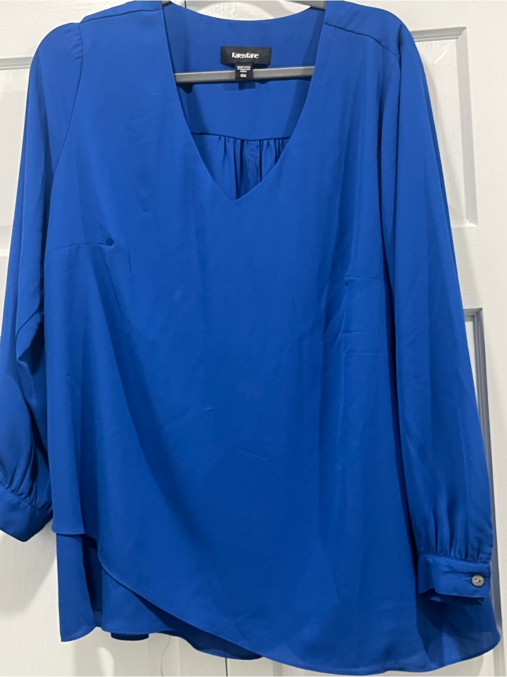 Karen Kane Cobalt Blue V-Neck Long Sleeve Tunic